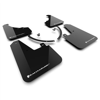 RallyArmor | Black UR Mud Flap White Logo - Santa Fe / XRT 2024-2025