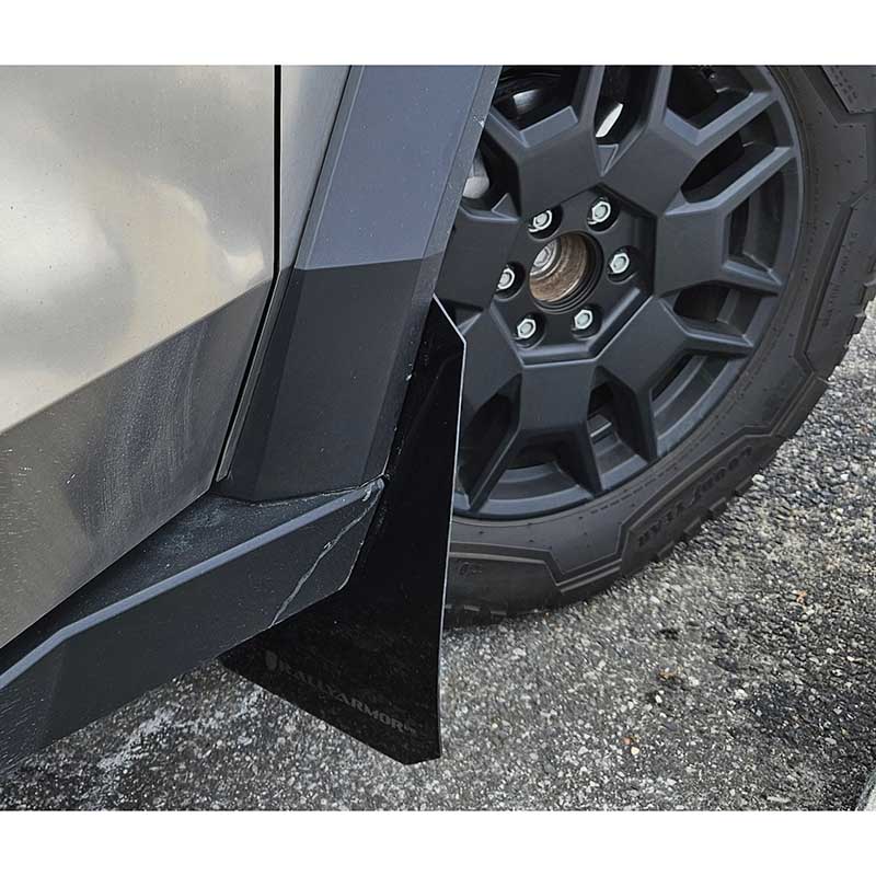 RallyArmor | Black UR Mud Flap Metallic Black Logo - Tesla Cybertruck 2024-2025