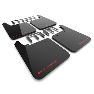 RallyArmor | Black UR Mud Flap Red Logo - Sierra 1500 AT4 2019-2025
