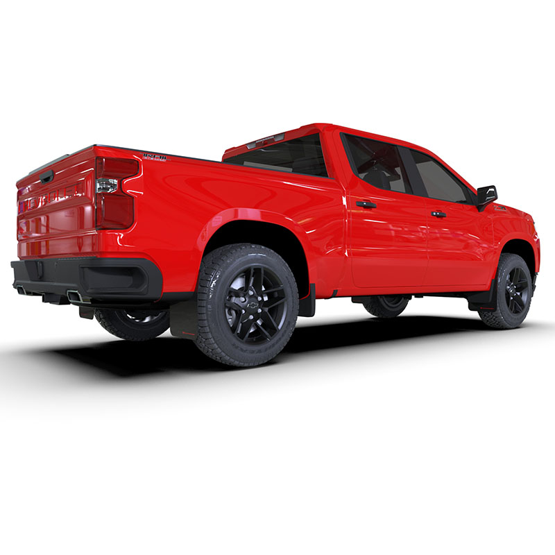 RallyArmor | Black UR Mud Flap Red Logo - Silverado 1500 2019-2025