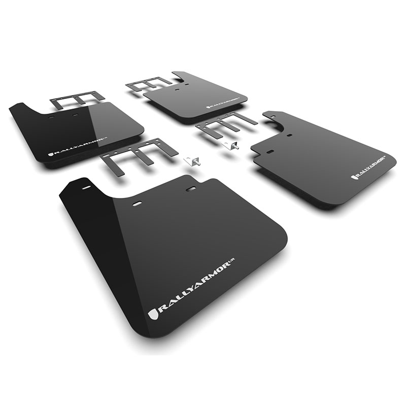 RallyArmor | Black UR Mud Flap White Logo - Silverado 1500 2019-2025