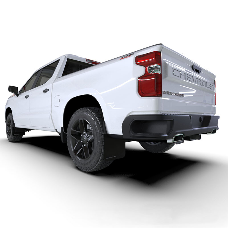 RallyArmor | Black UR Mud Flap White Logo - Silverado 1500 2019-2025