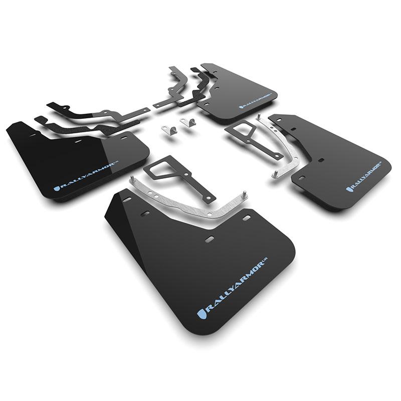RallyArmor | Black UR Mud Flap Light Blue Logo - Ioniq 5 N 2025