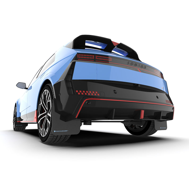RallyArmor | Black UR Mud Flap Light Blue Logo - Ioniq 5 N 2025