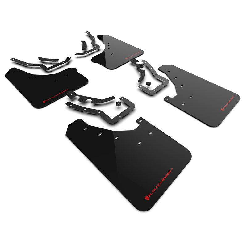 RallyArmor | Black UR Mud Flap Red Logo - Tacoma 2024-2025