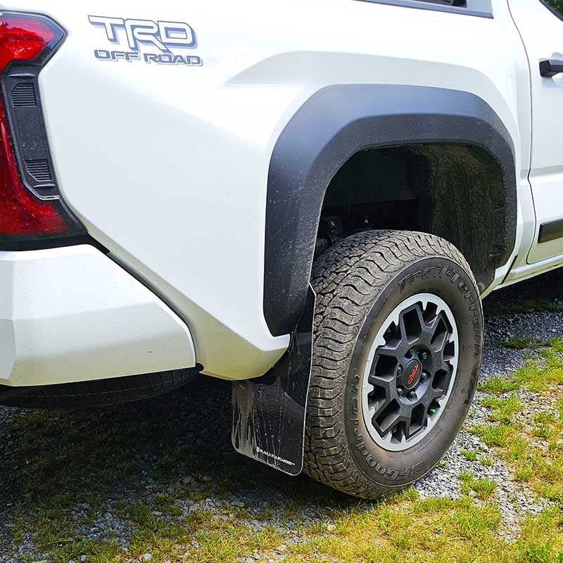 RallyArmor | Black UR Mud Flap White Logo - Tacoma 2024-2025
