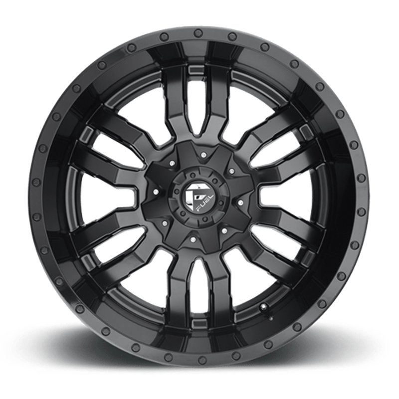 Fuel Off-Road | D596 SLEDGE 17x9.0 ET2 - MATTE BLACK GLOSS BLACK LIP