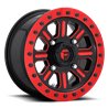 Fuel Off-Road | D911 HARDLINE BEADLOCK 15x10.0 ET25 - GLOSS BLACK RED TINTED CLEAR