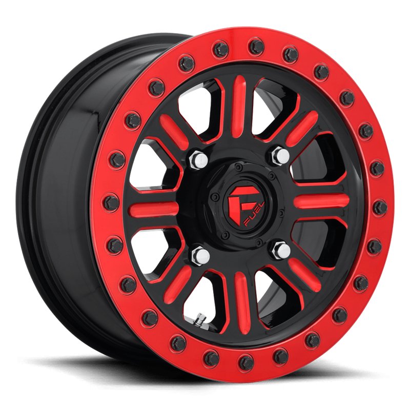Fuel Off-Road | D911 HARDLINE BEADLOCK 15x7.0 ET38 - GLOSS BLACK RED TINTED CLEAR