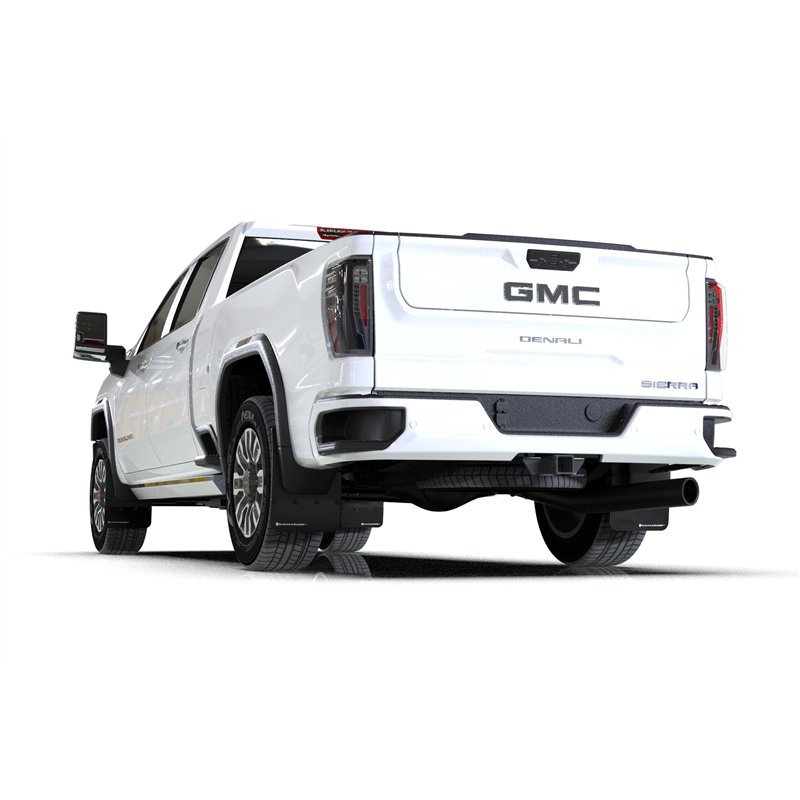 RallyArmor | Black UR Mud Flap Logo White - Sierra 2500 / 3500 Denali HD 2020-2025