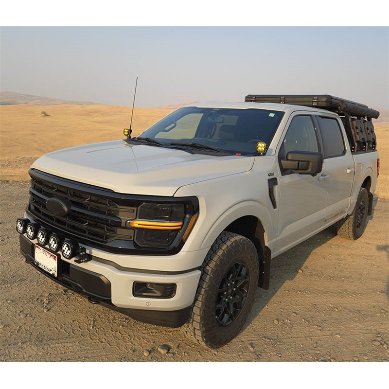 RallyArmor | Black UR Mud Flap Logo Metallic Black - F-150 Gen 14 2021-2025