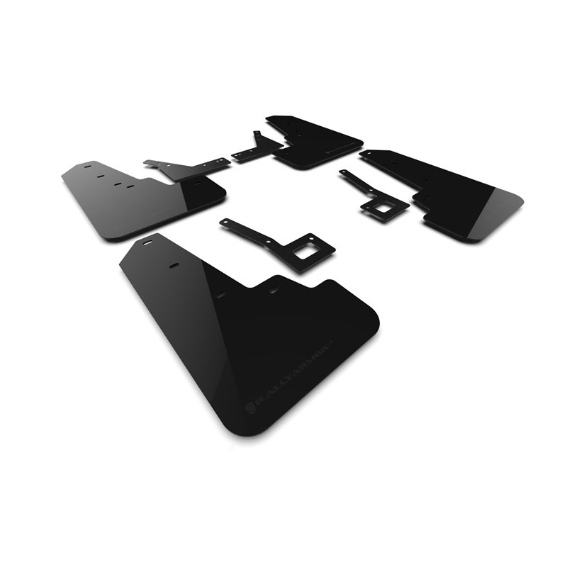 RallyArmor | Black UR Mud Flap Logo Metallic Black - Ram 1500 Rebel 2019-2025
