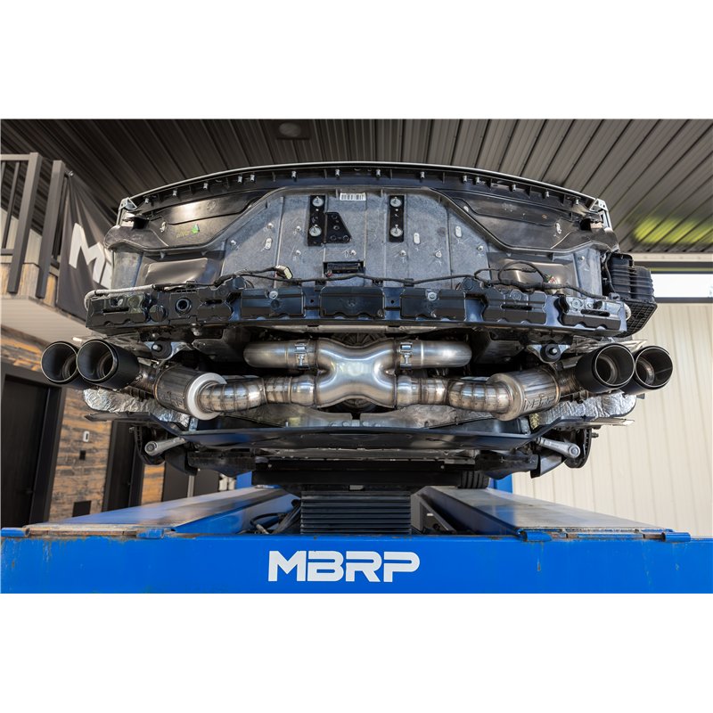 MBRP | 3in Cat-Back, Quad Split Rear Exit, Active, T304 with CF Tips. - Corvette 6.2L 2020-2025