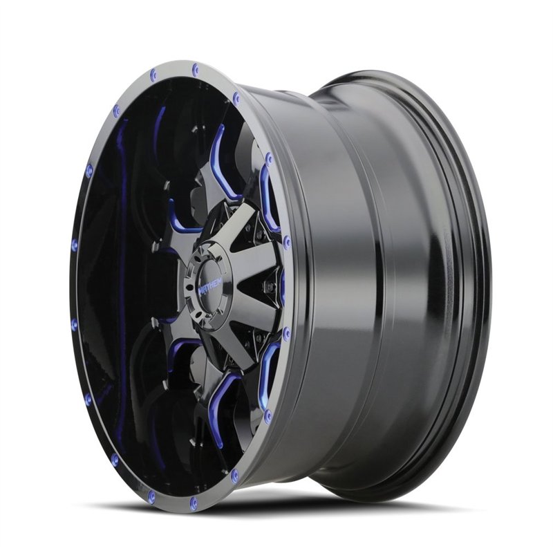 Mayhem | WARRIOR 20x9.0 ET0 - Gloss Black Milled Prism Blue