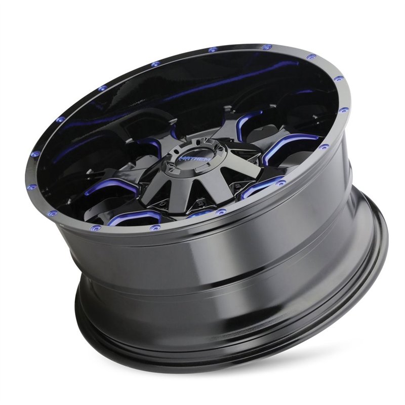 Mayhem | WARRIOR 17x9.0 ET18 - Gloss Black Milled Prism Blue
