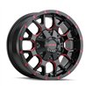 Mayhem | WARRIOR 17x9.0 ET18 - Gloss Black Milled Prism Red