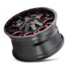 Mayhem | WARRIOR 17x9.0 ET18 - Gloss Black Milled Prism Red