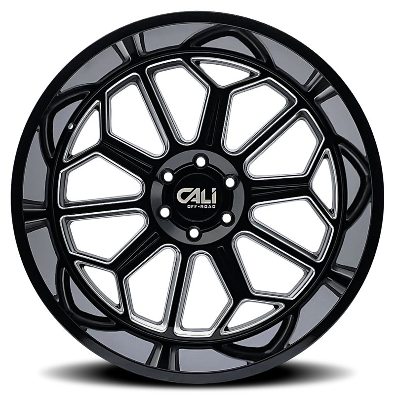 CALI Off-Road | AUBURN 20x10.0 ET-25 - Gloss Black Milled