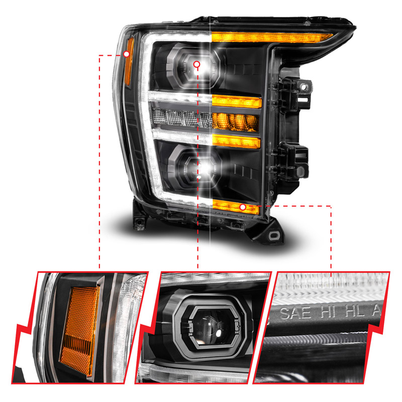 Anzo USA | LED Projector Headlights - F-150 XL / XLT 2021-2023