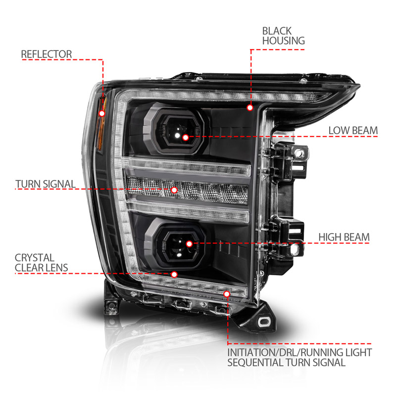 Anzo USA | LED Projector Headlights - F-150 XL / XLT 2021-2023