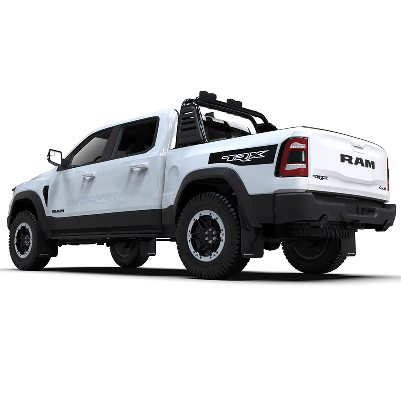 RallyArmor | Black UR Mud Flap Logo White - Ram 1500 TRX / RHO 2021-2025