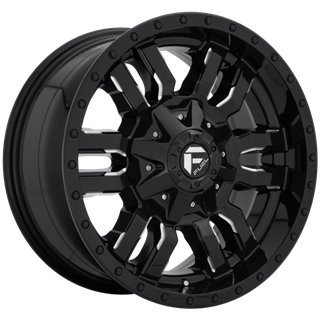 Fuel Off-Road | D595 SLEDGE 20x10.0 ET-18 - GLOSS BLACK MILLED