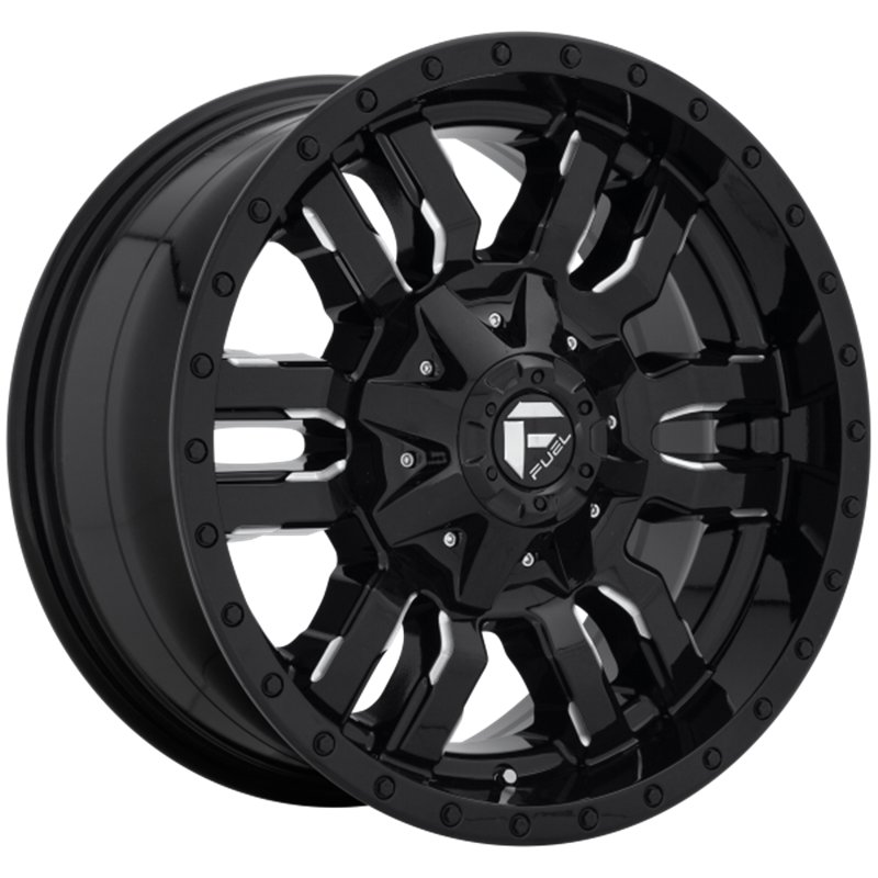 Fuel Off-Road | D595 SLEDGE 20x10.0 ET-18 - GLOSS BLACK MILLED