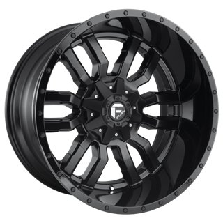 Fuel Off-Road | D596 SLEDGE 20x10.0 ET-18 - MATTE BLACK GLOSS BLACK LIP