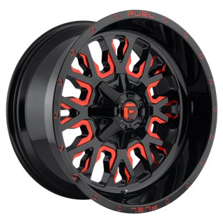 Fuel Off-Road | D612 STROKE 20x10.0 ET-18 - GLOSS BLACK RED TINTED CLEAR