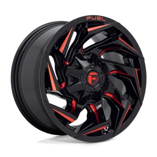 Fuel Off-Road | D755 REACTION 20x9.0 ET20 - GLOSS BLACK MILLED W/ RED TINT