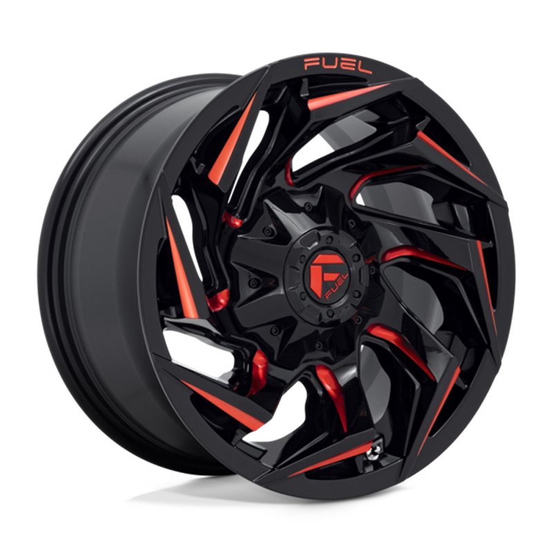 Fuel Off-Road | D755 REACTION 20x9.0 ET20 - GLOSS BLACK MILLED W/ RED TINT