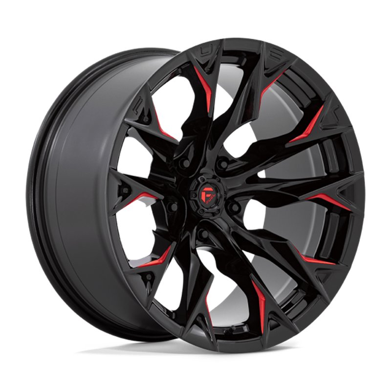 Fuel Off-Road | D823 FLAME 20x10.0 ET-18 - GLOSS BLACK MILLED W/ CANDY RED