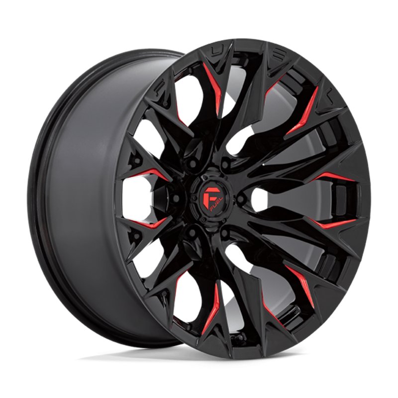 Fuel Off-Road | D823 FLAME 20x9.0 ET1 - GLOSS BLACK MILLED W/ CANDY RED