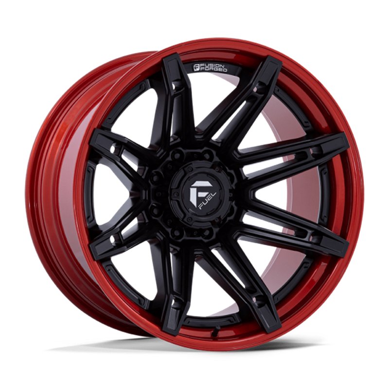 Fuel Off-Road | FC401 BRAWL 20x10.0 ET-18 - MATTE BLACK W/ CANDY RED LIP