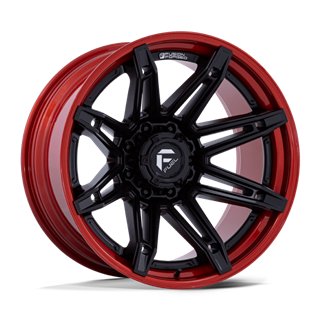 Fuel Off-Road | FC401 BRAWL 22x12.0 ET-44 - MATTE BLACK W/ CANDY RED LIP