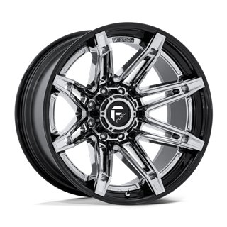 Fuel Off-Road | FC401 BRAWL 20x10.0 ET-18 - CHROME W/ GLOSS BLACK LIP