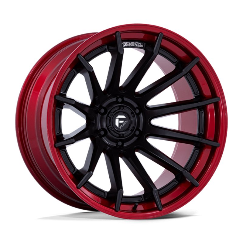 Fuel Off-Road | FC403 BURN 24x12.0 ET-44 - MATTE BLACK W/ CANDY RED LIP