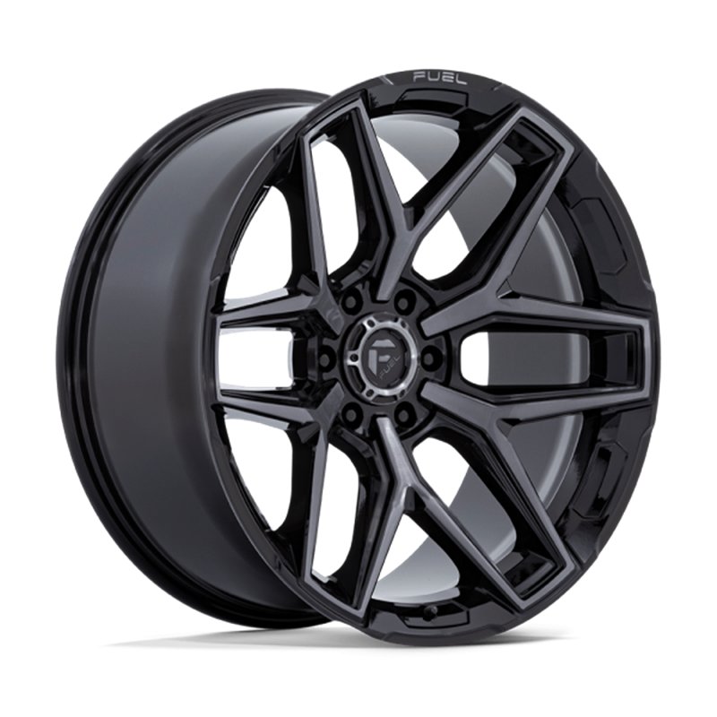 Fuel Off-Road | FLUX 17x9.0 ET1 - GLOSS BLACK BRUSH FC GRAY DDT