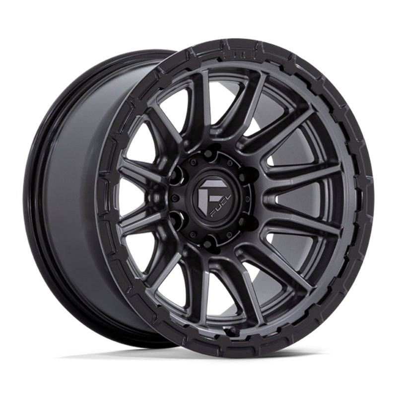 Fuel Off-Road | FC866 PISTON 20x10.0 ET-18 - MATTE GUNMETAL W/ GLOSS BLACK LIP