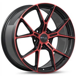RTX | RS01 18x8.0 ET38 - Gloss Black Machined Red