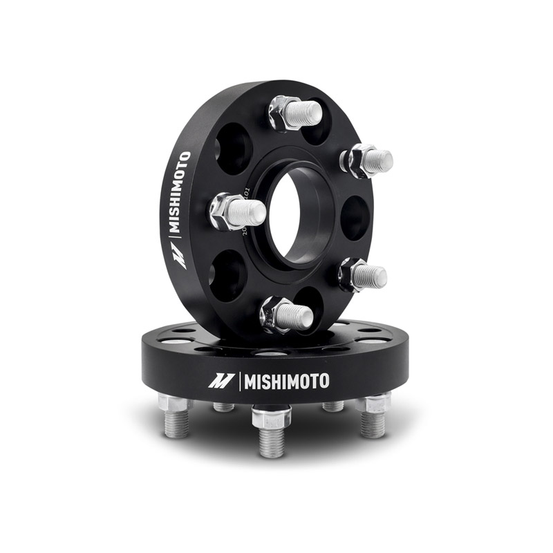 Mishimoto | Wheel Spacers, 5x120, 64.1mm Center Bore, M14 X 1.5, 50mm Thick, Black - Acura / Honda / Tesla 2005-2025