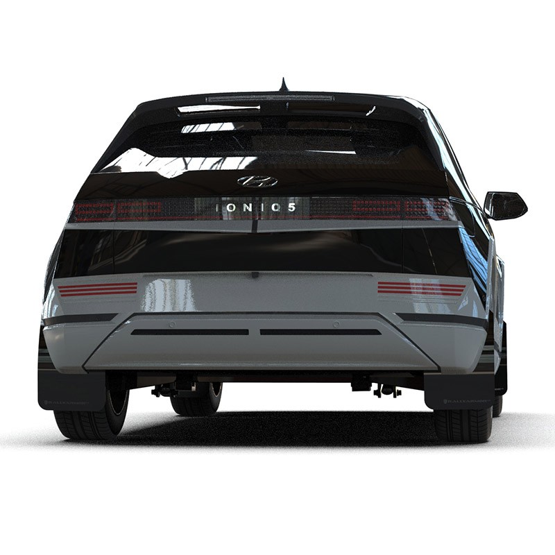 RallyArmor | Black UR Mud Flap Metallic Black Logo - Ioniq 5 2025