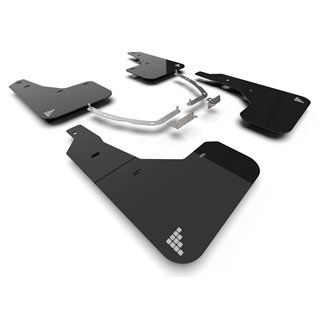 RallyArmor | Black UR Mud Flap Silver Battery Logo - Ioniq 5 2025