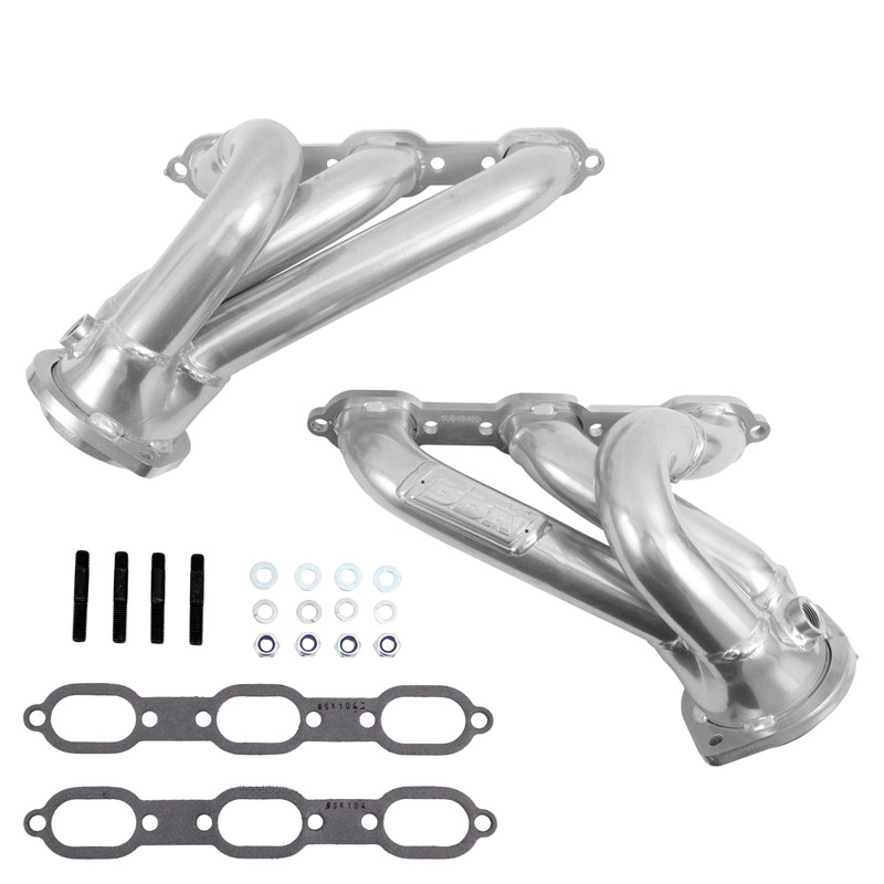 BBK Performance | SHORTY EXHAUST HEADERS (POLISHED SILVER CERAMIC) - 300 / Challenger / Charger / Magnum 3.5L 2005-2010