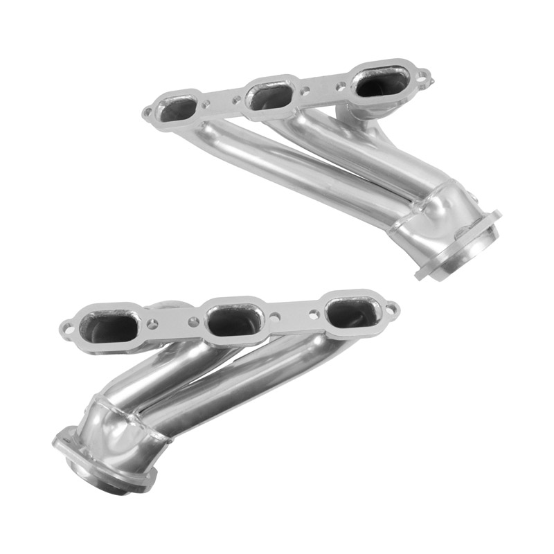 BBK Performance | SHORTY EXHAUST HEADERS (POLISHED SILVER CERAMIC) - 300 / Challenger / Charger / Magnum 3.5L 2005-2010