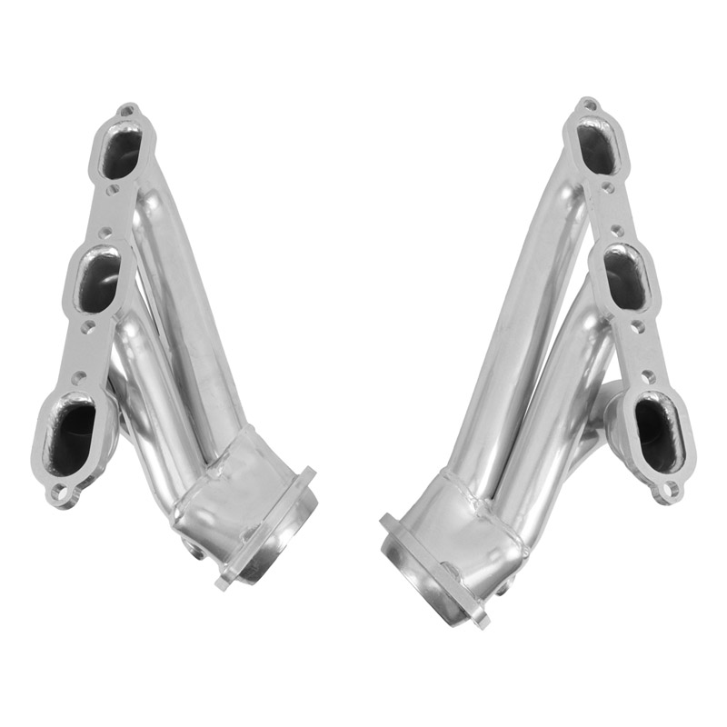 BBK Performance | SHORTY EXHAUST HEADERS (POLISHED SILVER CERAMIC) - 300 / Challenger / Charger / Magnum 3.5L 2005-2010