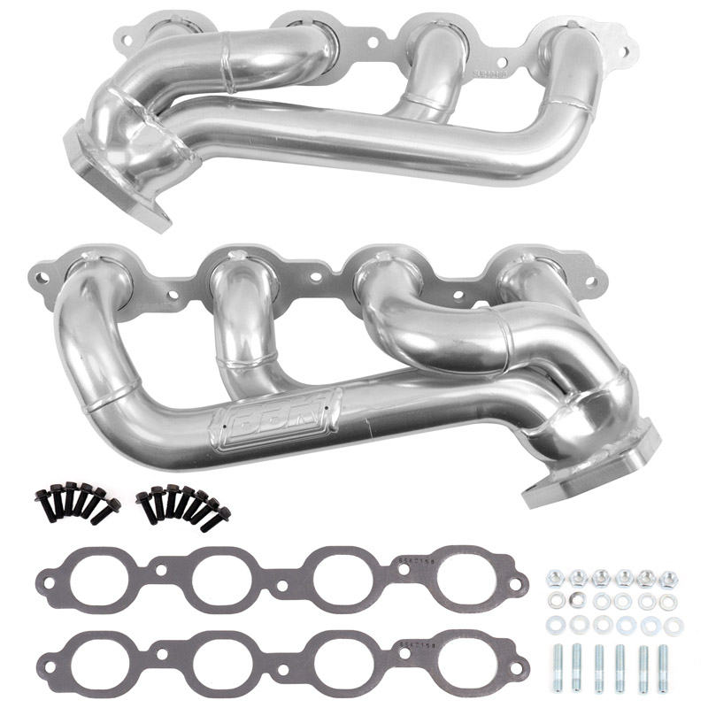 BBK Performance | 1-3/4” SHORTY Headers (POLISHED SILVER CERAMIC) - Chevrolet / GMC 5.3L / 6.2L 2019-2024