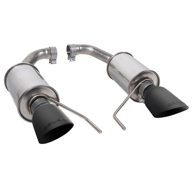 Roush | Performance Axle-Back Exhaust, Dual Black Tips - Mustang EcoBoost / GT 2.3T / 5.0L 2024-2025