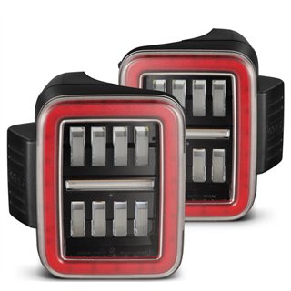AlphaRex | Prismatic LED Taillights Black Red - Gladiator 3.0L / 3.6L 2020-2024