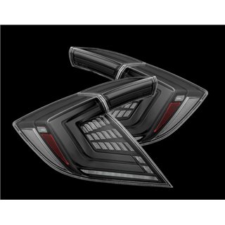 AlphaRex | Prismatic LED Taillights Black Red - Civic 1.5T / 2.0L 2016-2021